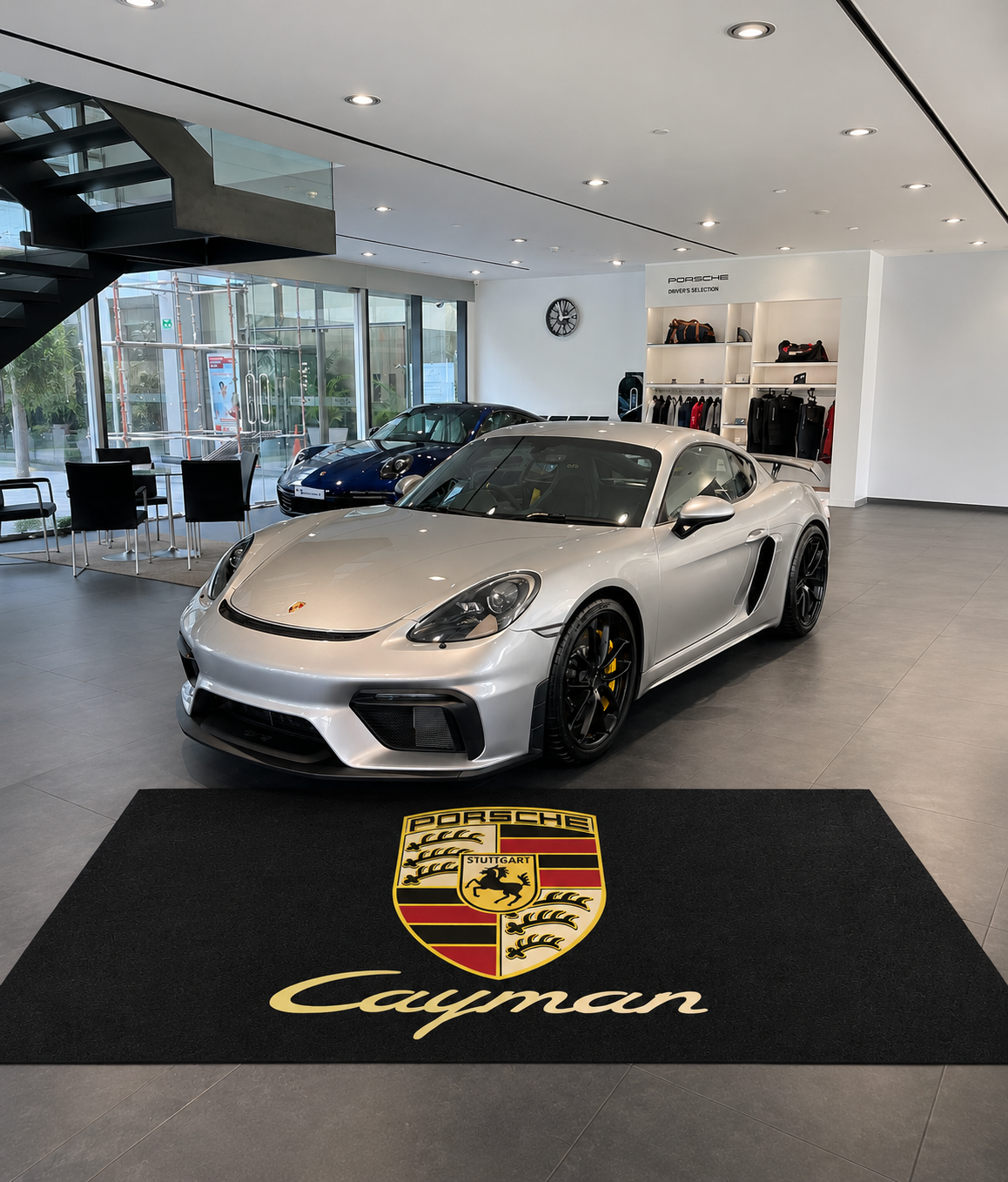 Porsche Cayman Garage Floor Mat 5x7 FT (60x87 Inches) Showroom Rug