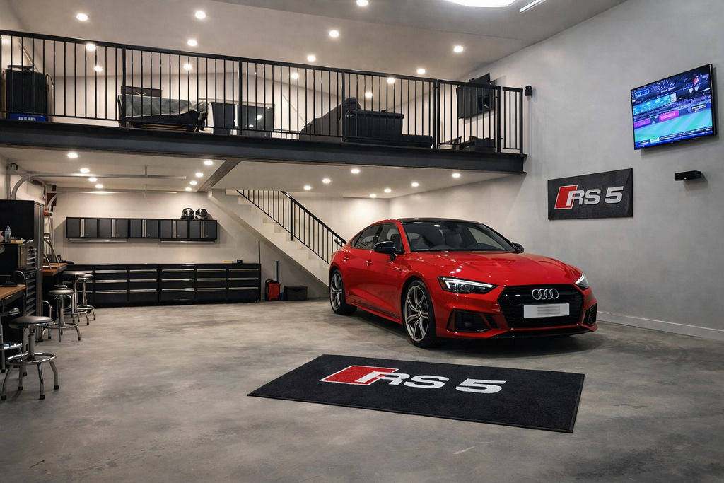 Audi RS5 Garage Floor Mat 5x7 FT (60x87 Inches) Showroom Rug