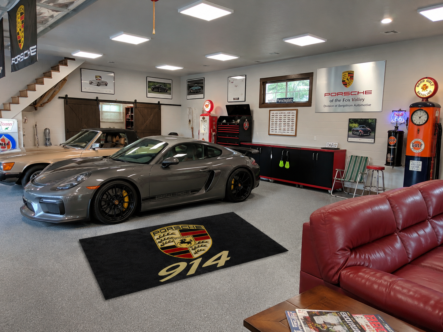 Porsche 914 Garage Floor Mat 5x7 FT (60x87 Inches) Showroom Rug