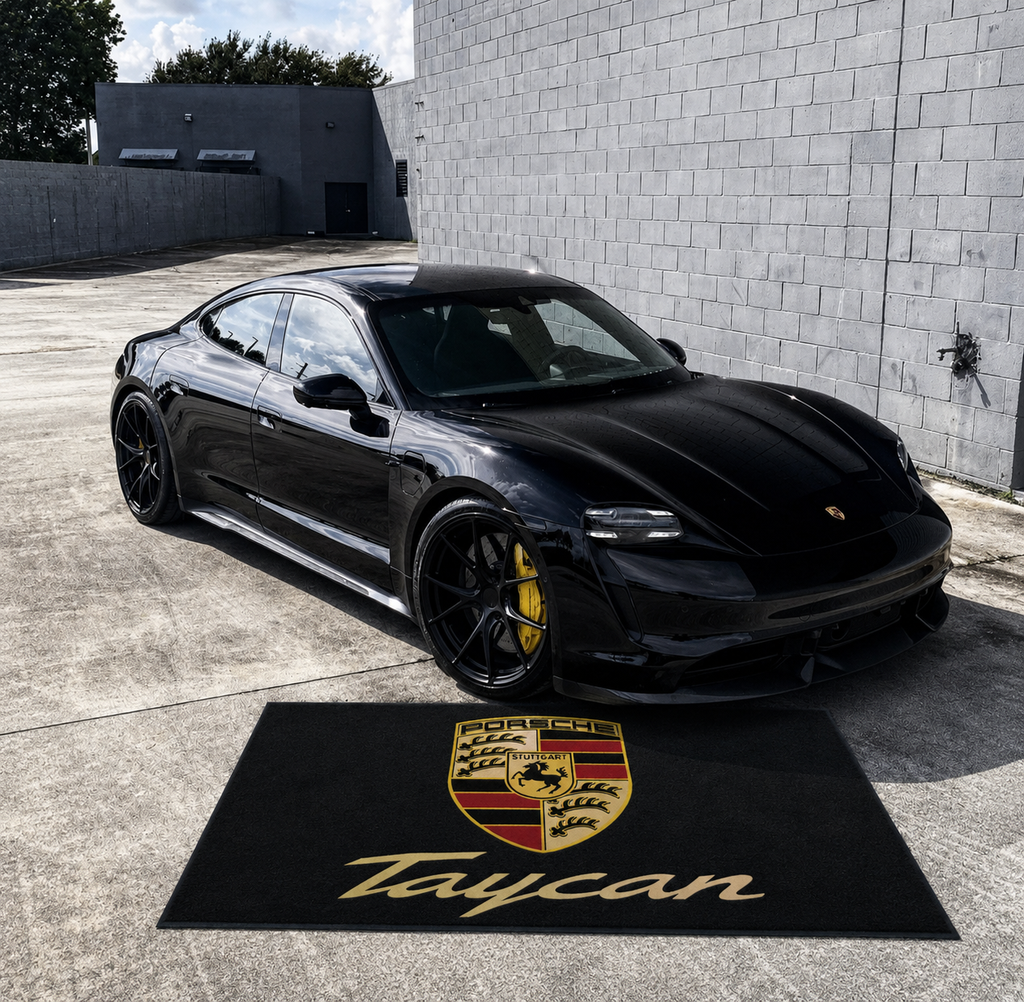 Porsche Taycan Garage Floor Mat 5x7 FT (60x87 Inches) Showroom Rug