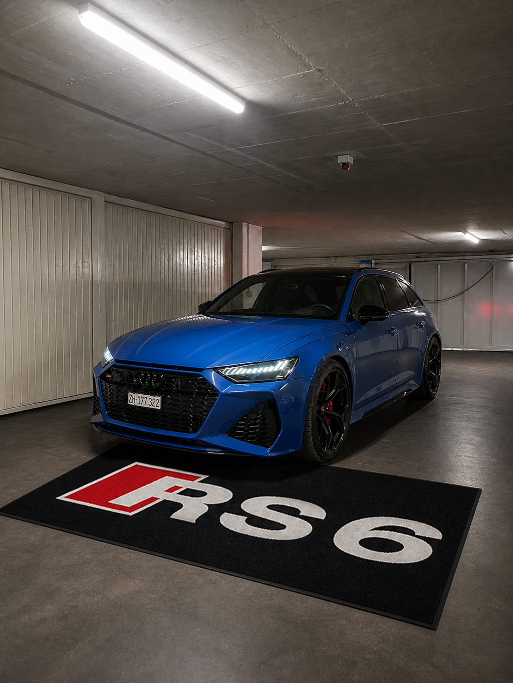 Audi RS6 Garage Floor Mat 5x7 FT (60x87 Inches) Showroom Rug