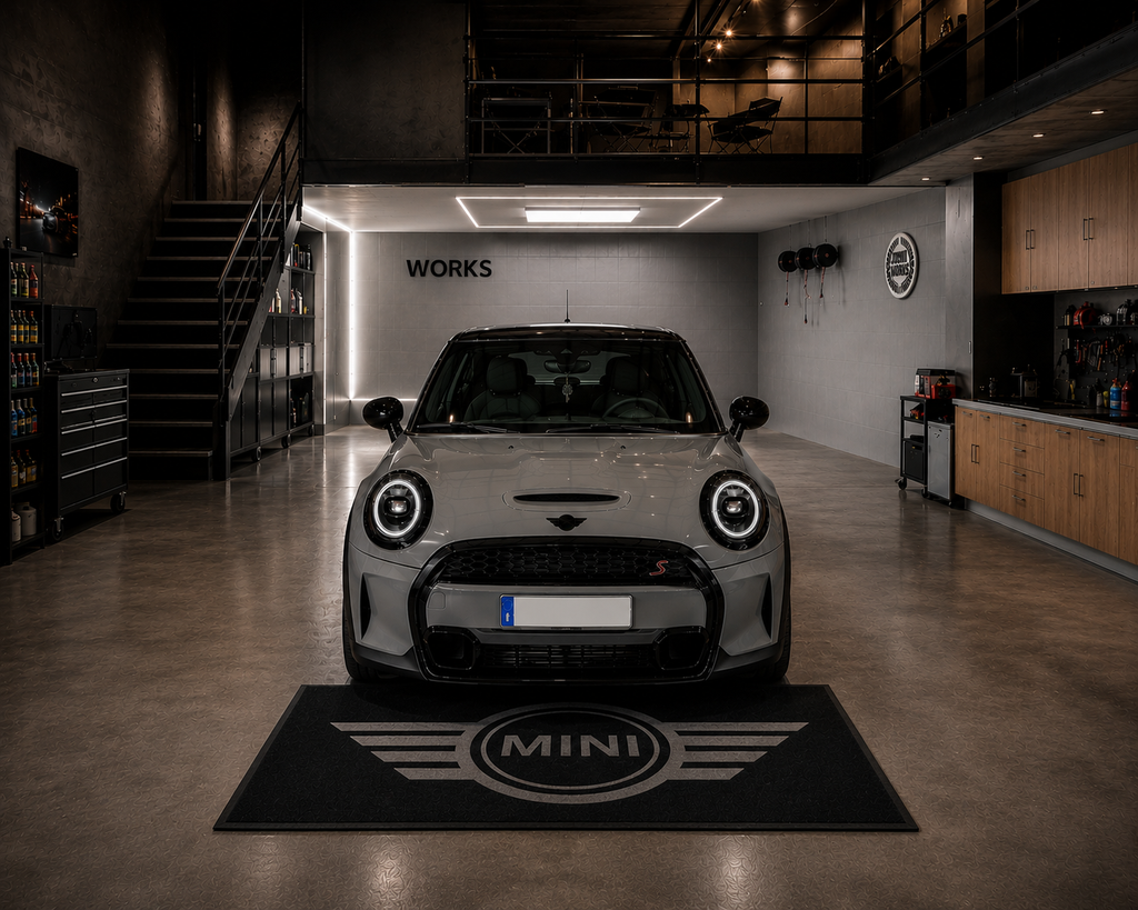 Mini Cooper / John Cooper Garage Floor Mat 5x7 FT (60x87 Inches) Showroom Rug