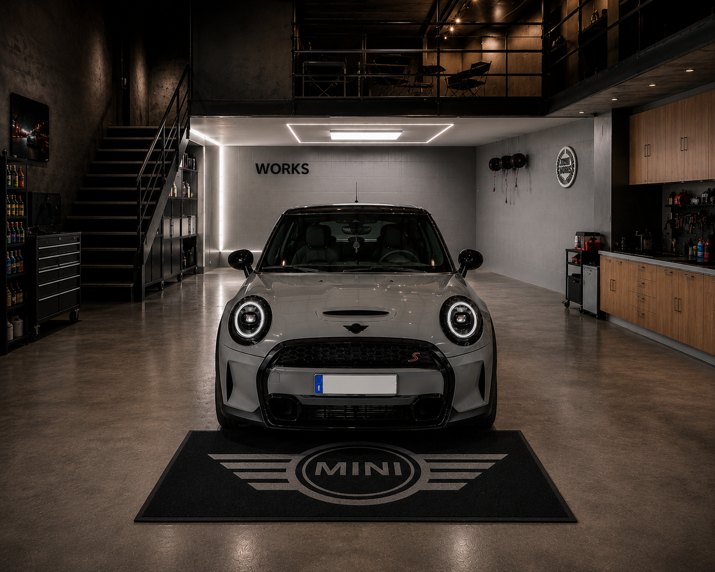 Mini Cooper / John Cooper Garage Floor Mat 5x7 FT (60x87 Inches) Showroom Rug