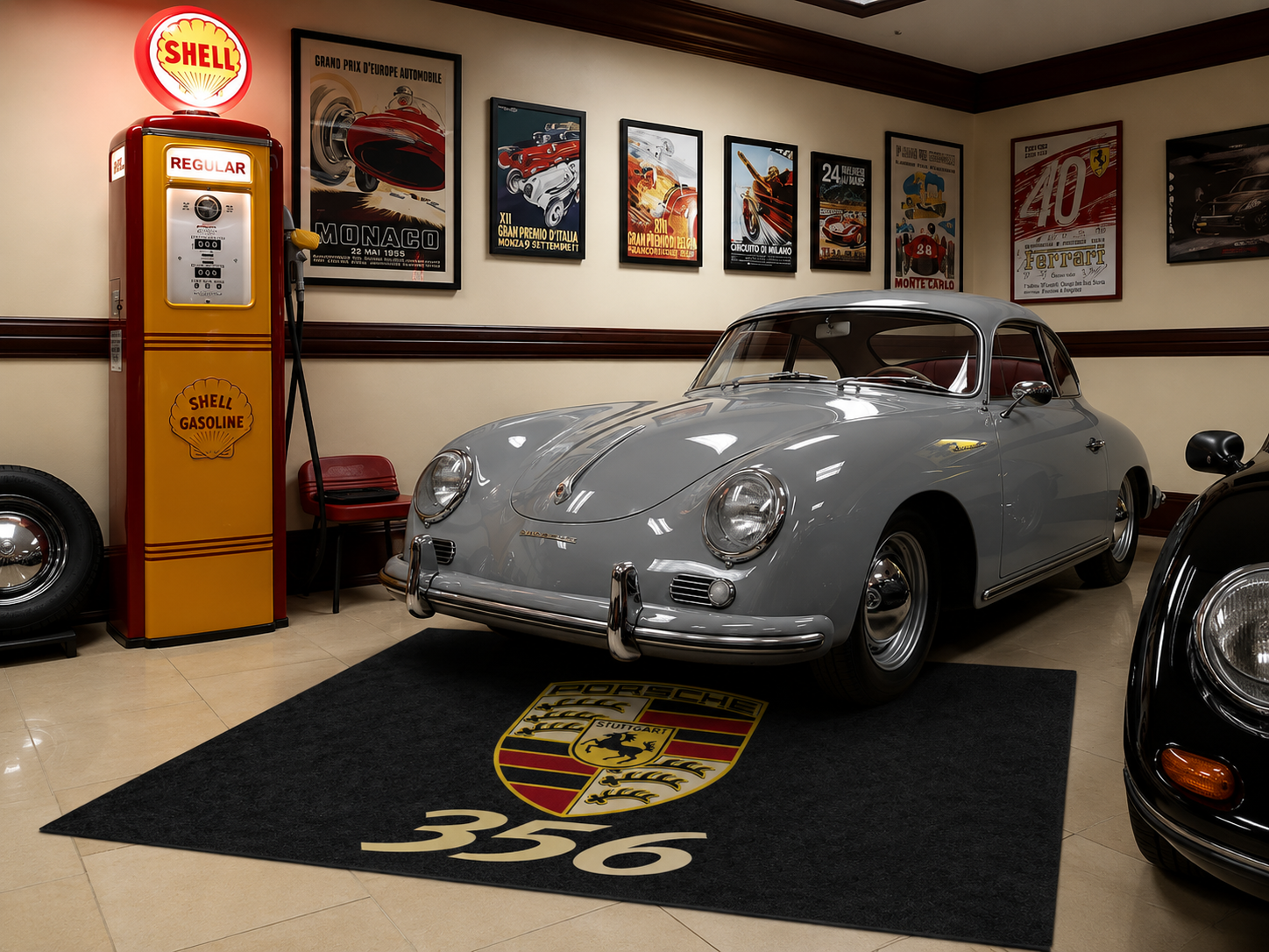 Porsche 356 Garage Floor Mat 5x7 FT (60x87 Inches) Showroom Rug