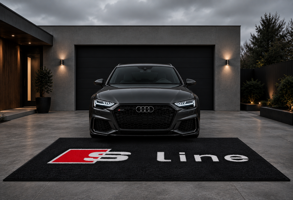 Audi S-Line Garage Floor Mat 5x7 FT (60x87 Inches) Showroom Rug