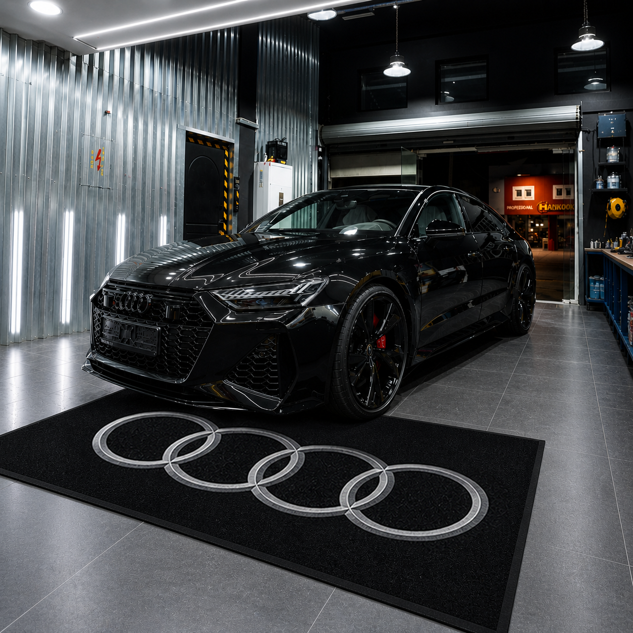 Audi Garage Floor Mat 5x7 FT (60x87 Inches) Showroom Rug