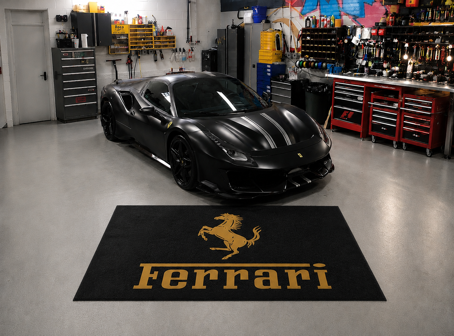 Ferrari Luxury Rug 59.1 × 86.6 inch Home, Garage & Display Carpet