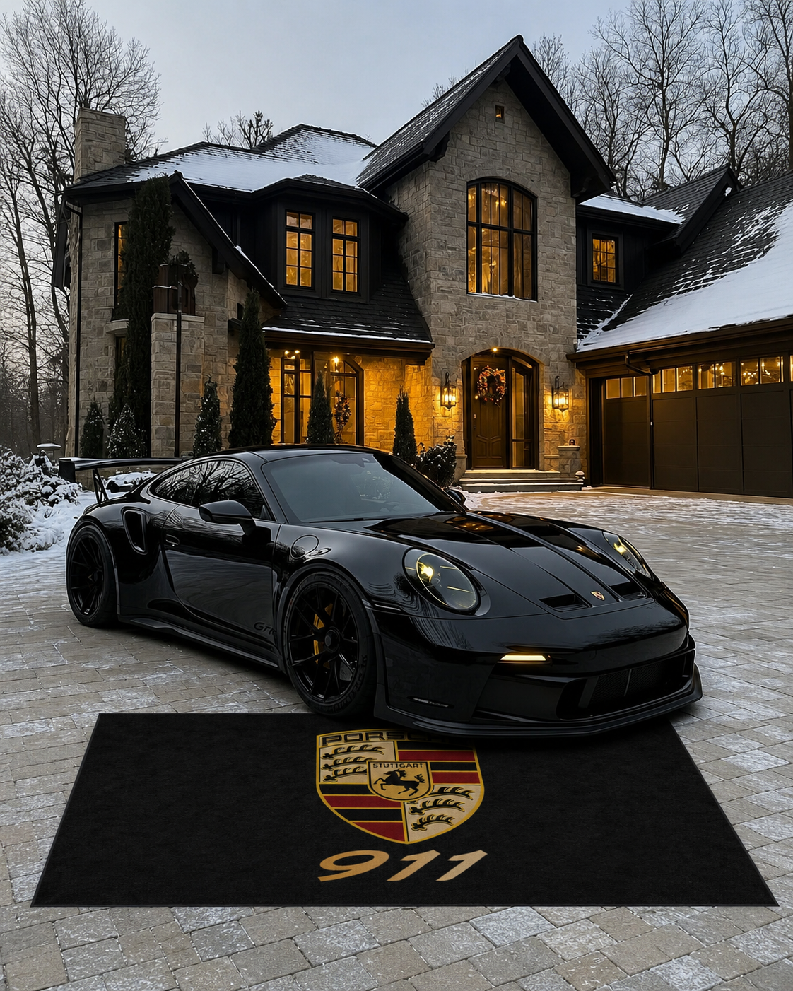 Porsche 911 Garage Floor Mat 5x7 FT (60x87 Inches) Showroom Rug