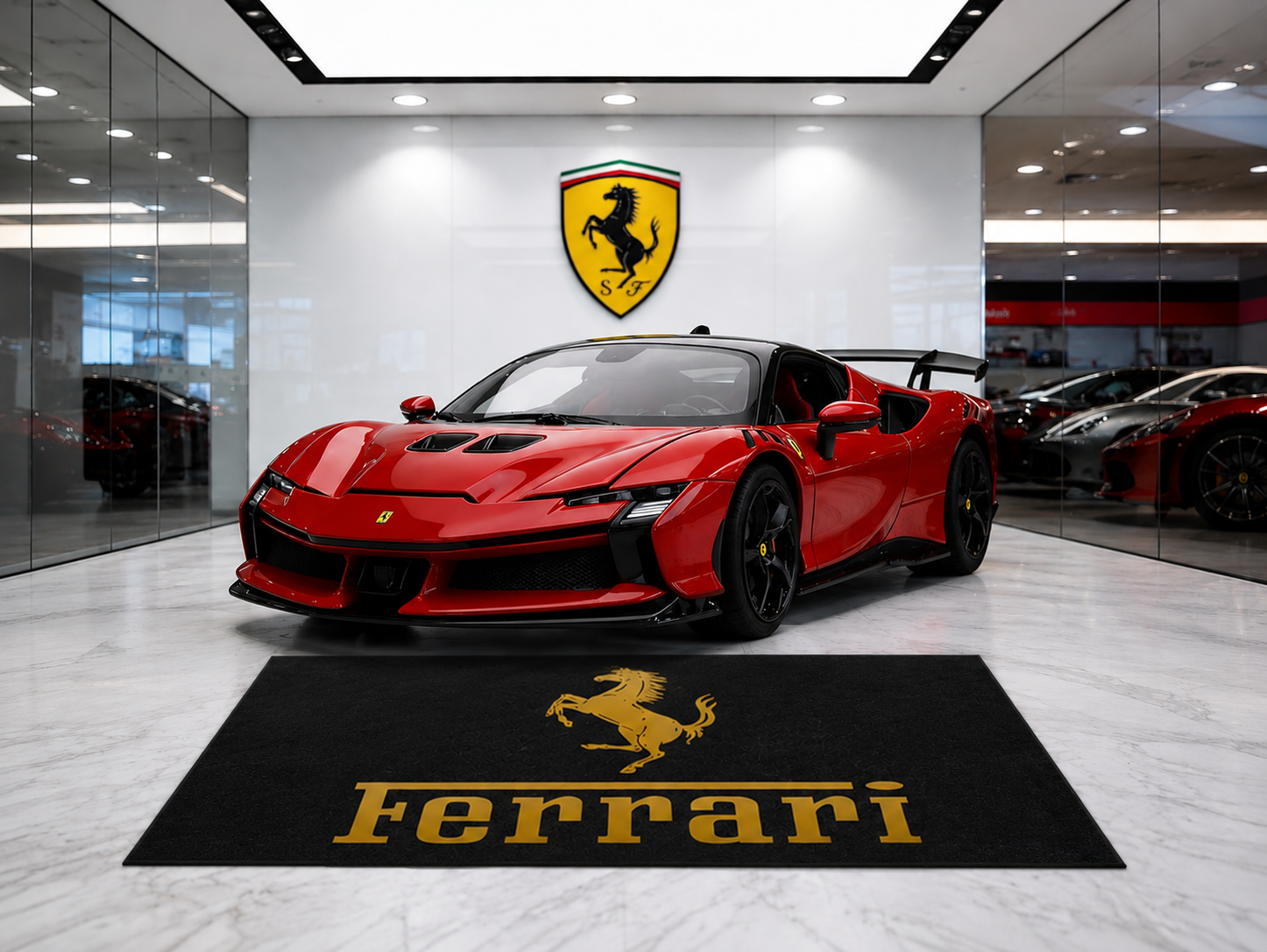 Ferrari Luxury Rug 59.1 × 86.6 inch Home, Garage & Display Carpet