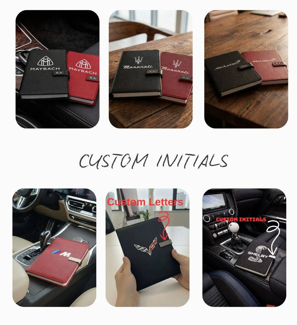 Bugatti Journal Notebook Customizable initials