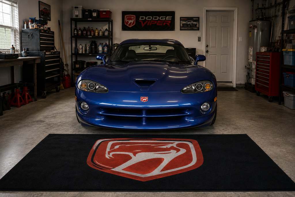 Dodge Viper Garage Floor Mat 5x7 FT (60x87 Inches) Showroom Rug