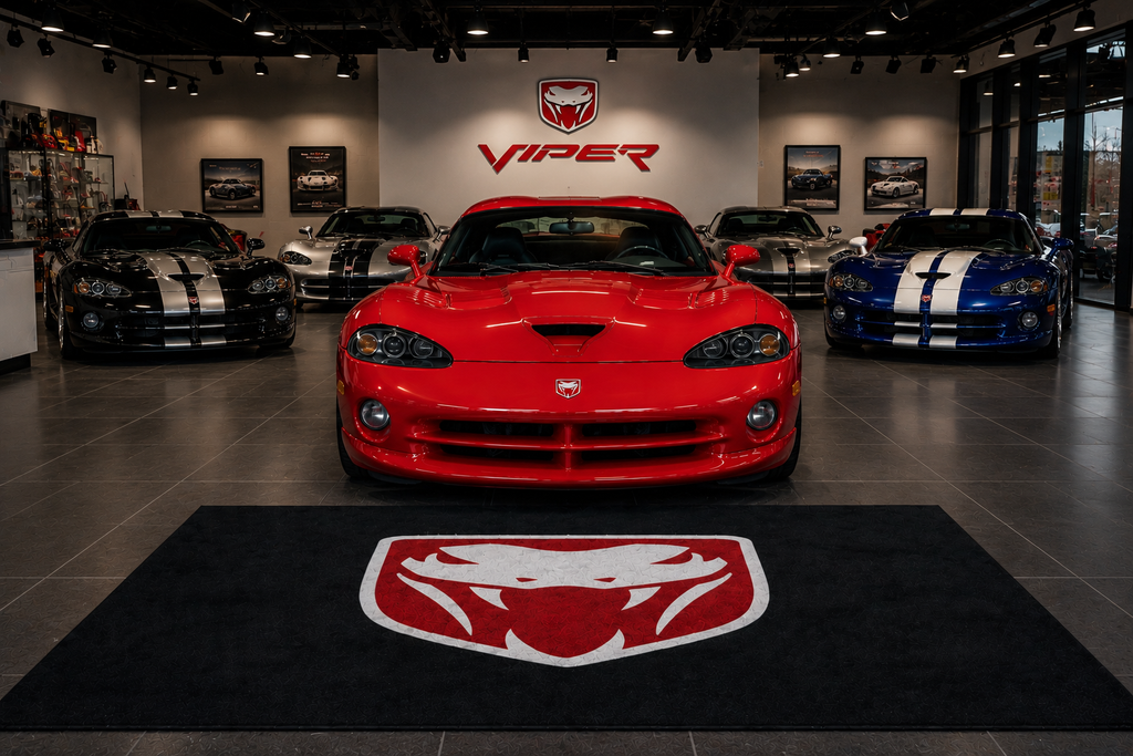 Dodge Viper Garage Floor Mat 5x7 FT (60x87 Inches) Showroom Rug