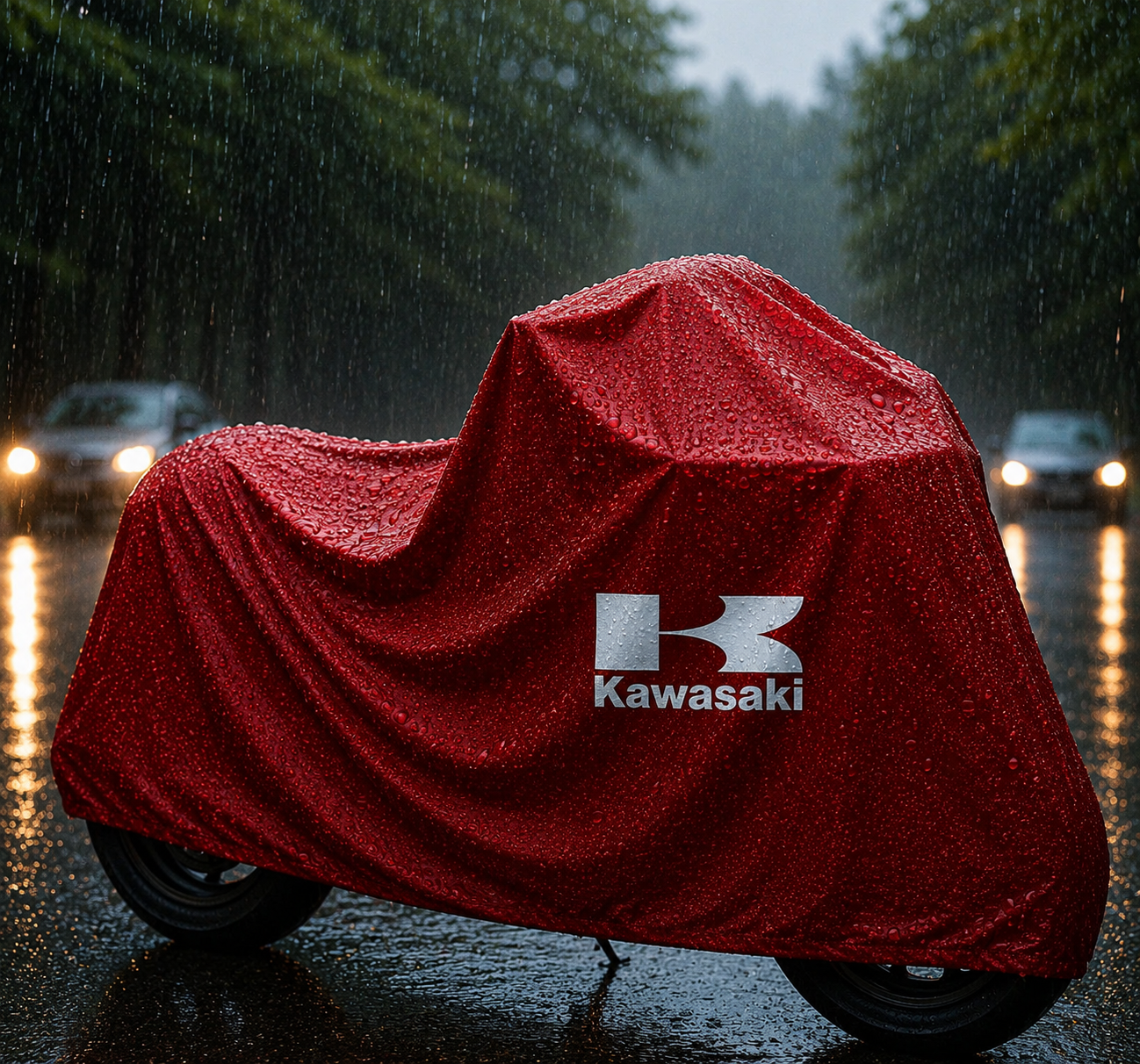 Kawasaki Motorcycle Protective Outdoor Cover – Rain, Sun & Dust Resistant