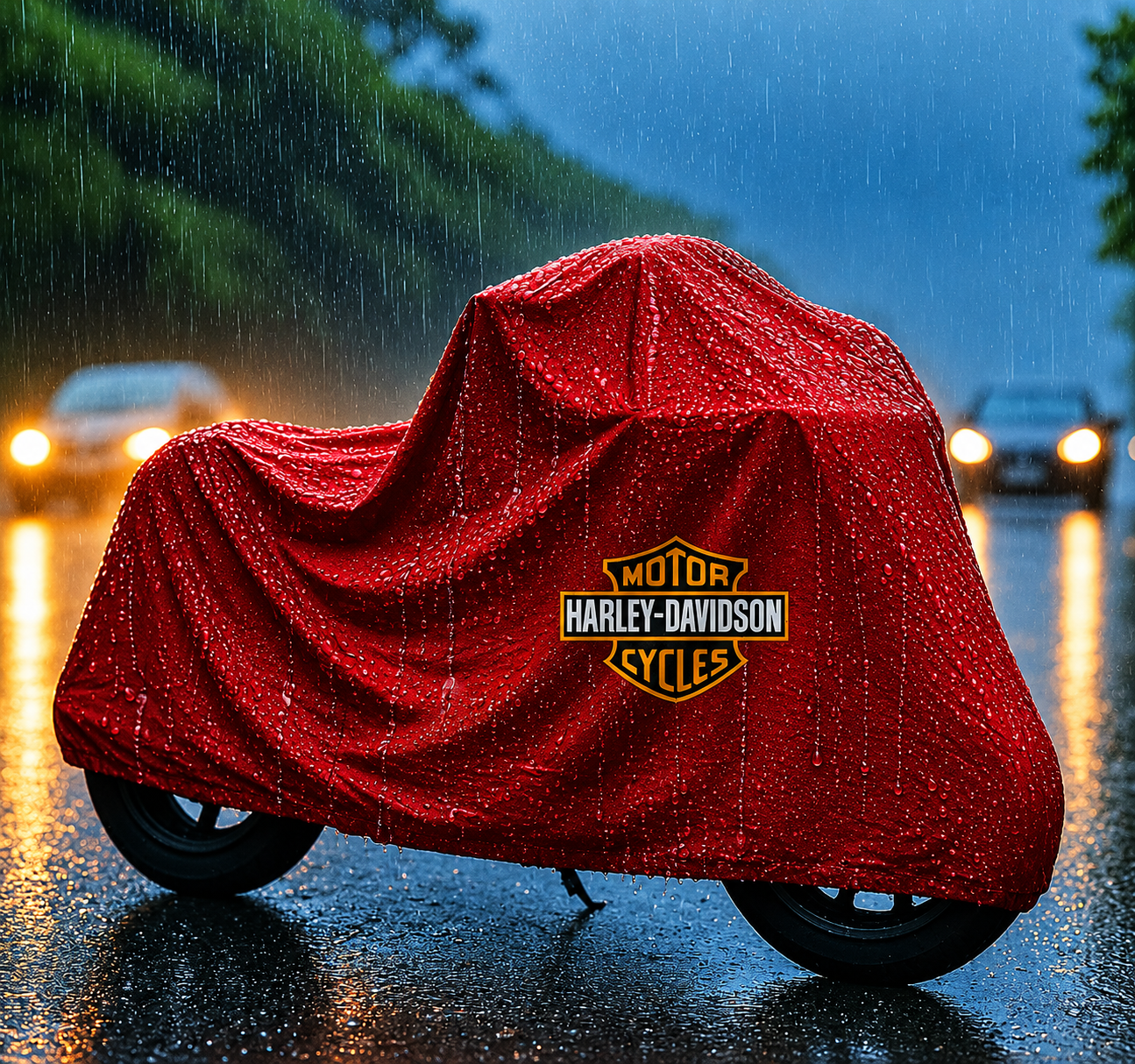 Harley Davidson Motorcycle Protective Outdoor Cover – Rain, Sun & Dust Resistant
