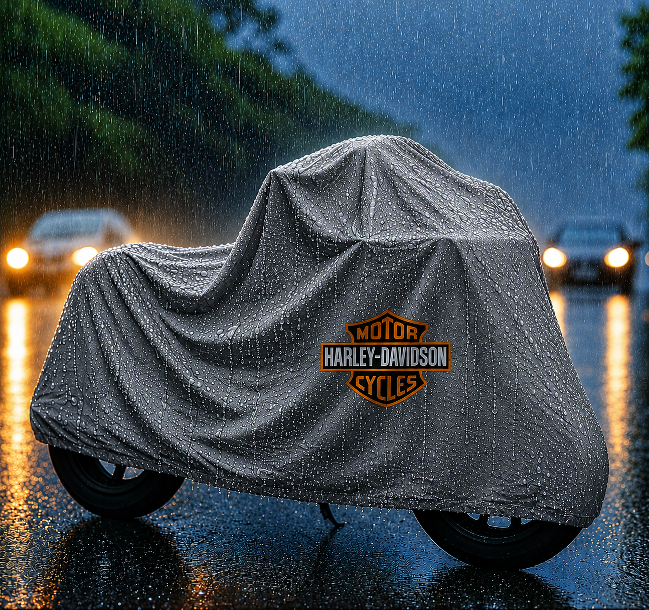 Harley Davidson Motorcycle Protective Outdoor Cover – Rain, Sun & Dust Resistant