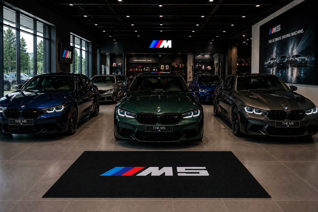 BMW M5 Garage Floor Mat 5x7 FT (60x87 Inches) Showroom Rug
