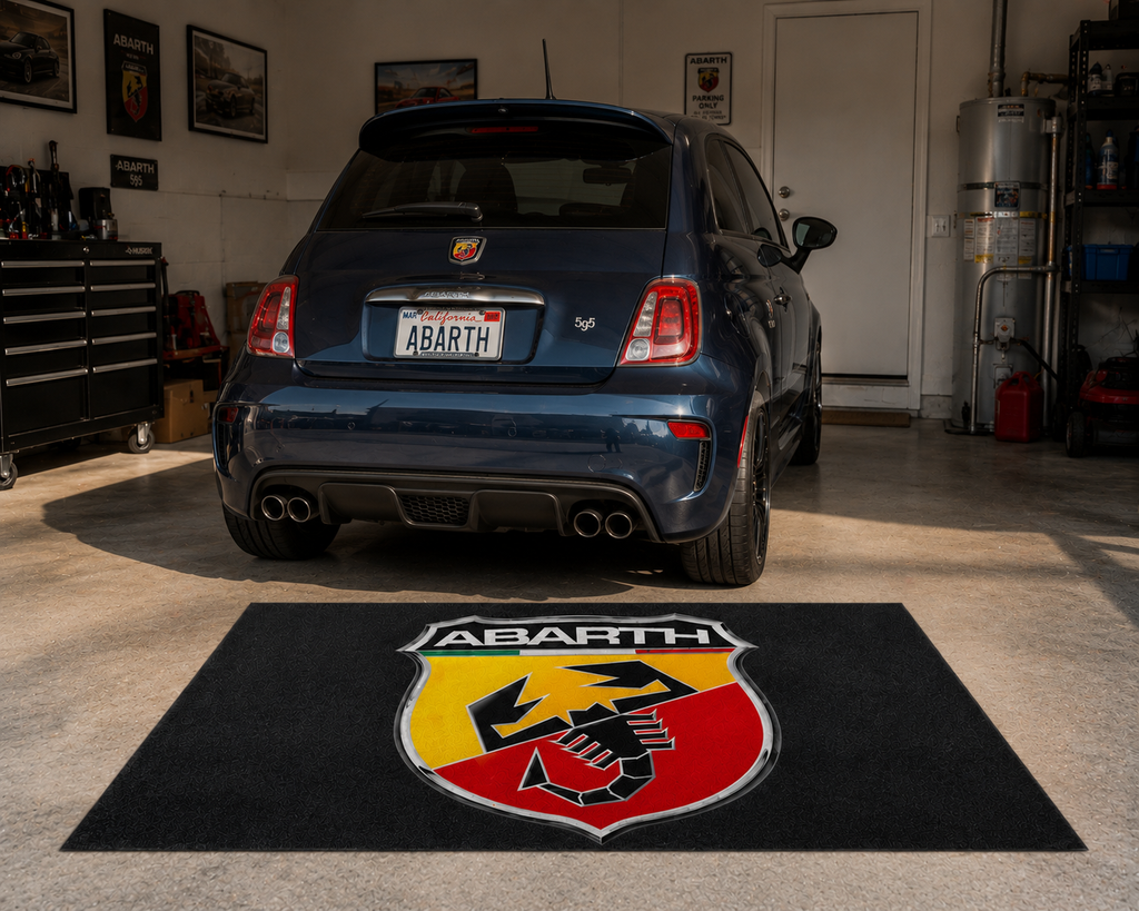 Abarth Garage Floor Mat 5x7 FT (60x87 Inches) Showroom Rug
