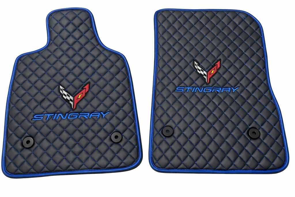 For All Corvette C8 Stingray Leather Car Floor Mats Custom fit for Corvette C8 Stingray Carpet Liner
