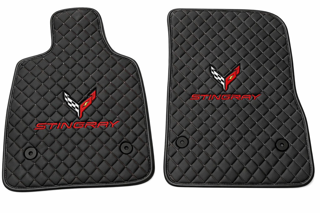 For All Corvette C8 Stingray Leather Car Floor Mats Custom fit for Corvette C8 Stingray Carpet Liner