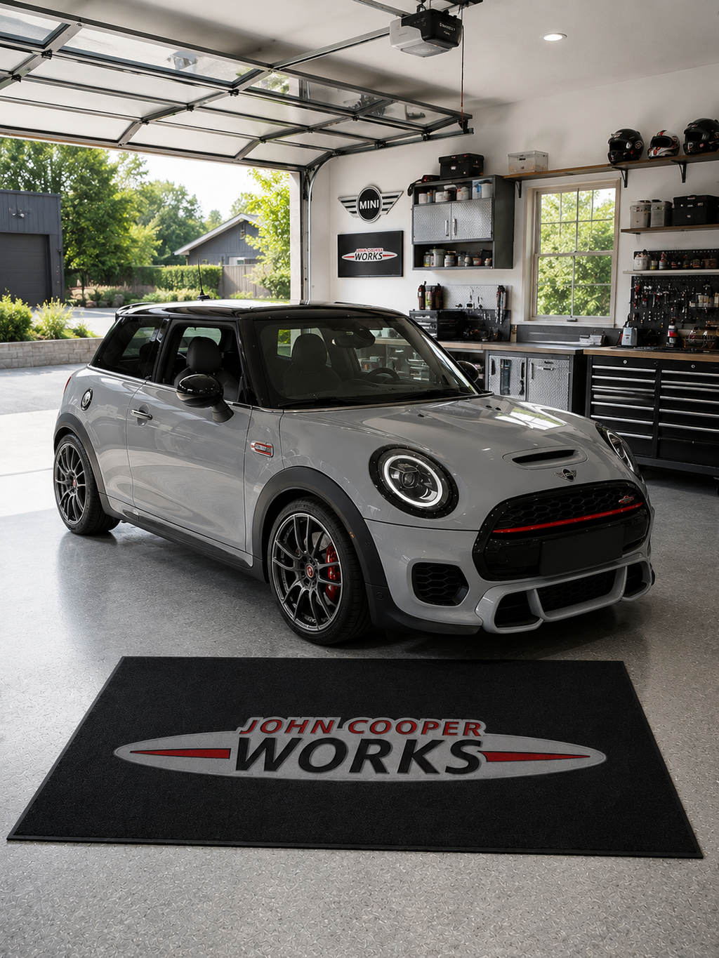 Mini Cooper / John Cooper Garage Floor Mat 5x7 FT (60x87 Inches) Showroom Rug