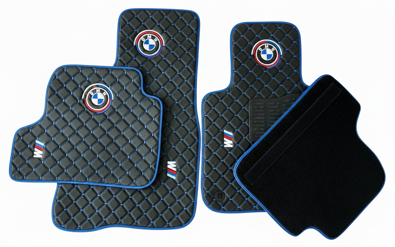 For BMW M Colorful Carbon Car Floor Mats Custom fit Leather for all BMW M Colorful Waterproof Carpet Liner