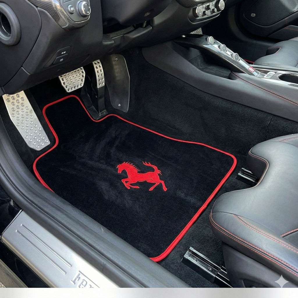 For all Ferrari F12 Berlinetta (2012-2017) Carpet Car Floor Mats for all F12 Berlinetta Carpet Liner