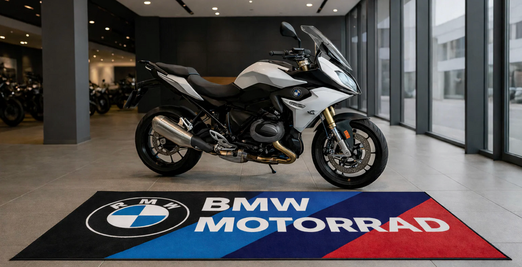 BMW M Motorcycle Luxury Rug 32×87 INCH Home, Garage & Display Carpet