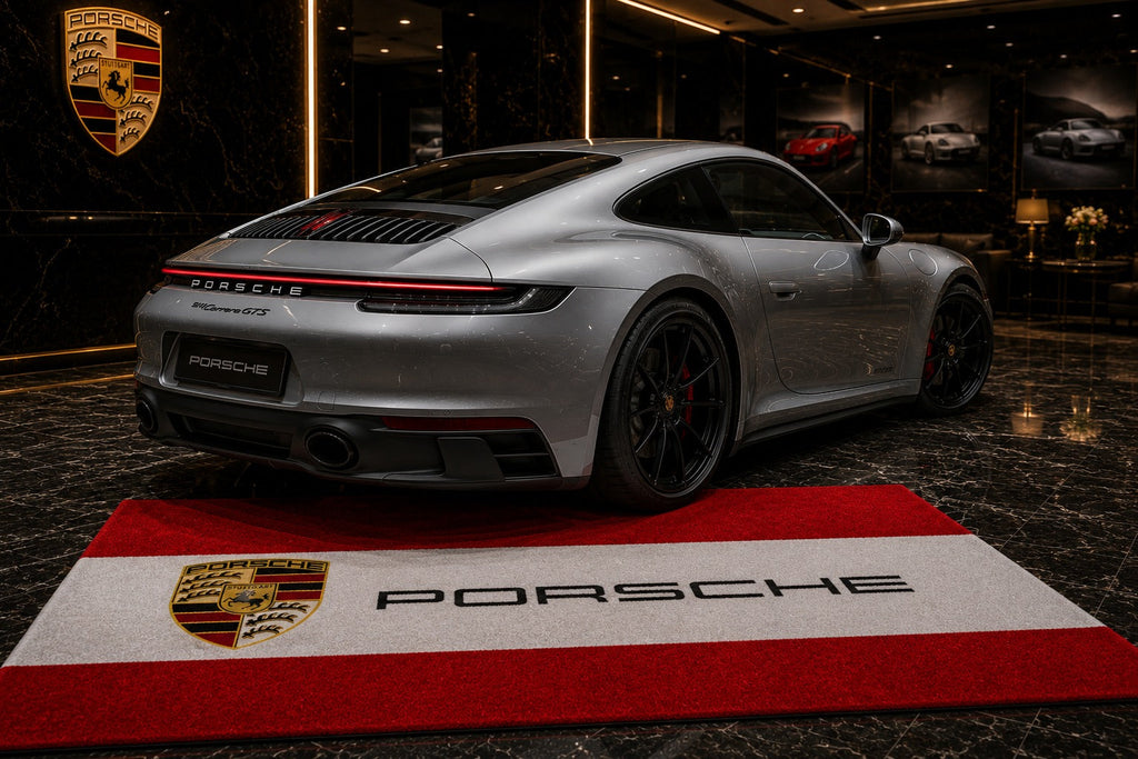 Porsche Garage Floor Mat - With Color Option 5x7 FT (60x87 Inches) Showroom Rug