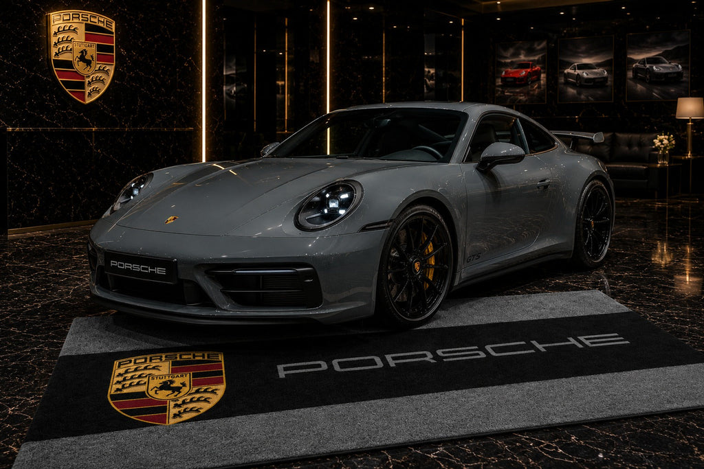 Porsche Garage Floor Mat - With Color Option 5x7 FT (60x87 Inches) Showroom Rug