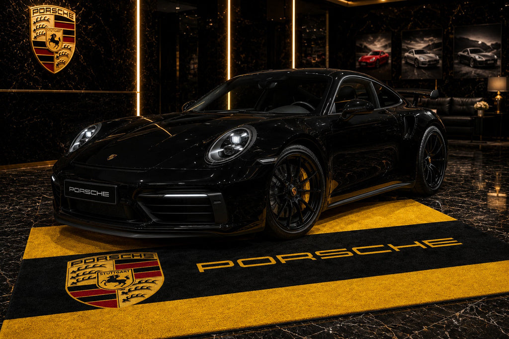 Porsche Garage Floor Mat - With Color Option 5x7 FT (60x87 Inches) Showroom Rug