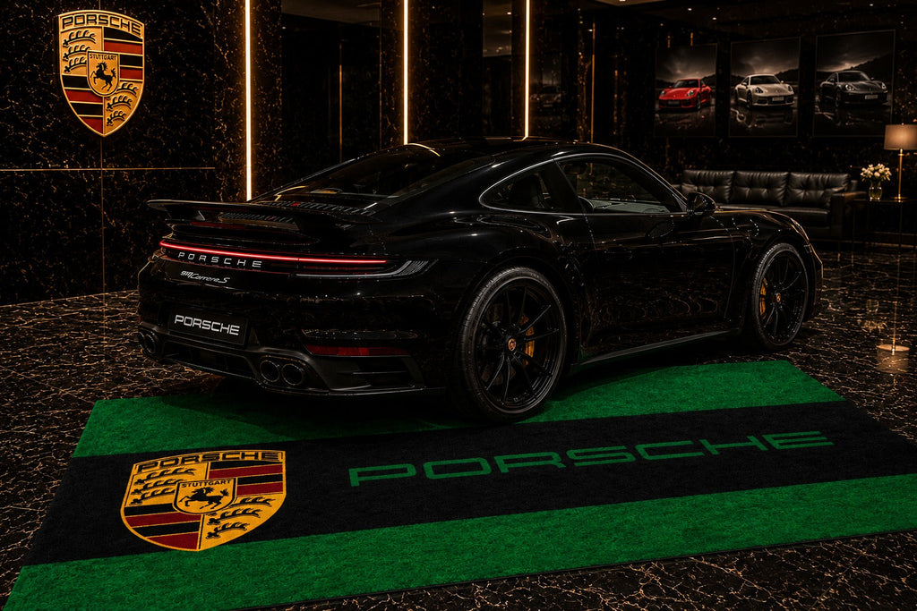 Porsche Garage Floor Mat - With Color Option 5x7 FT (60x87 Inches) Showroom Rug