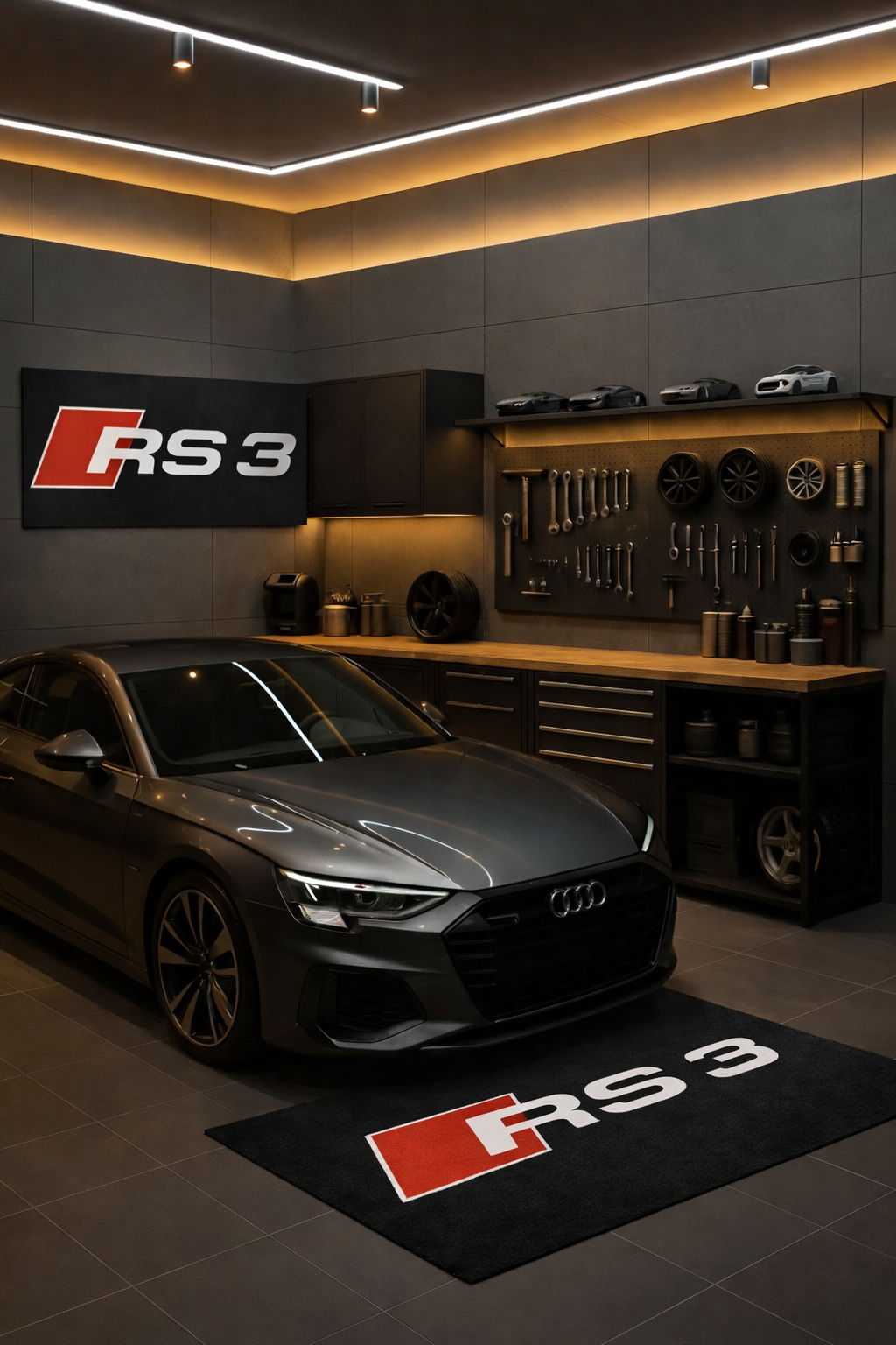 Audi RS3 Garage Floor Mat 5x7 FT (60x87 Inches) Showroom Rug
