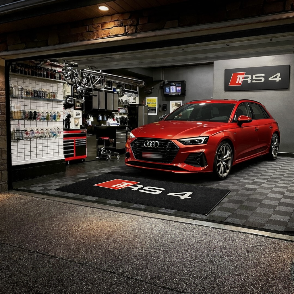 Audi RS4 Garage Floor Mat 5x7 FT (60x87 Inches) Showroom Rug