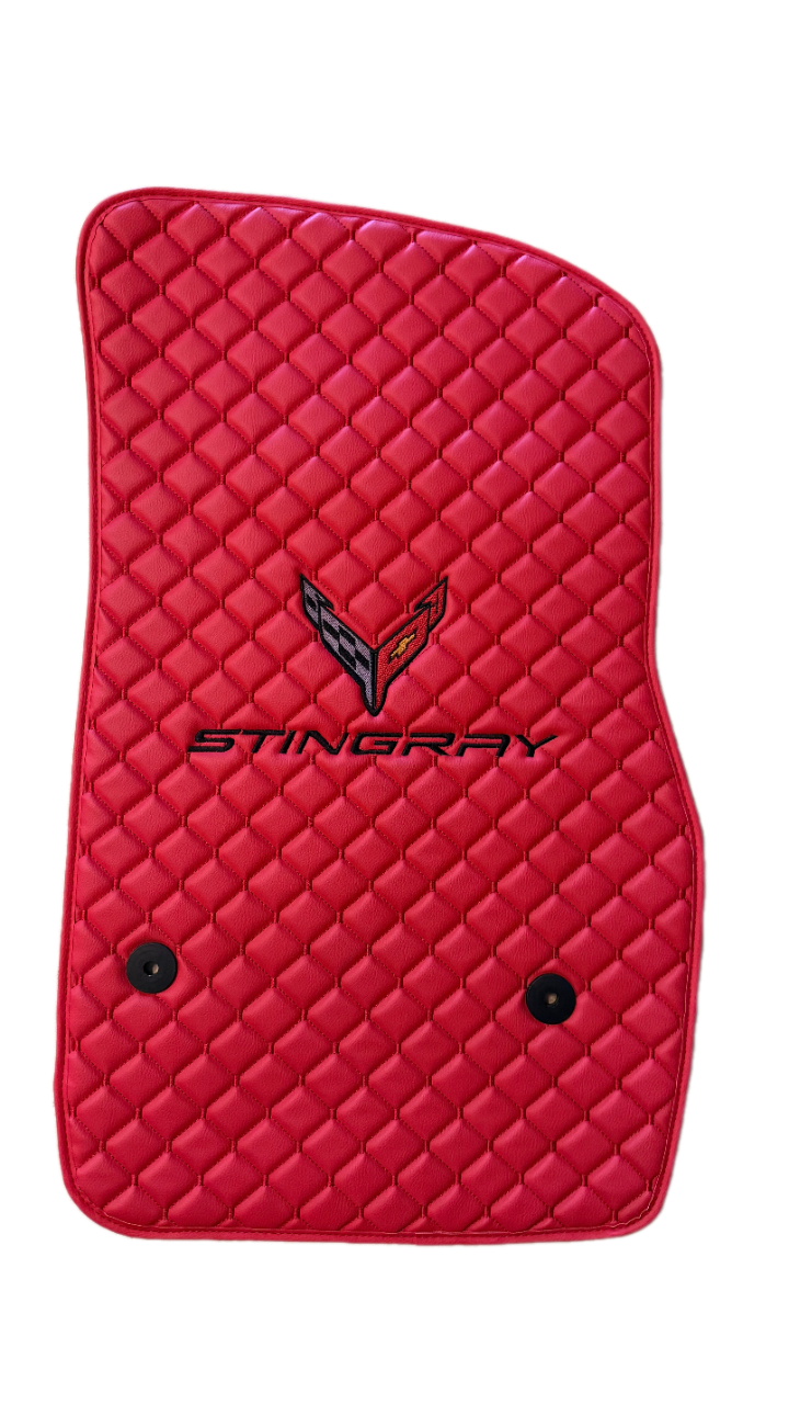 For All Corvette C8 Stingray Leather Car Floor Mats Custom fit for Corvette C8 Stingray Carpet Liner
